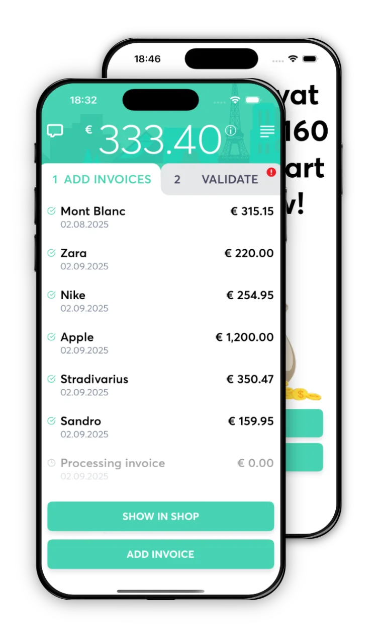 tax-free shopping in France with the Airvat tax refund app