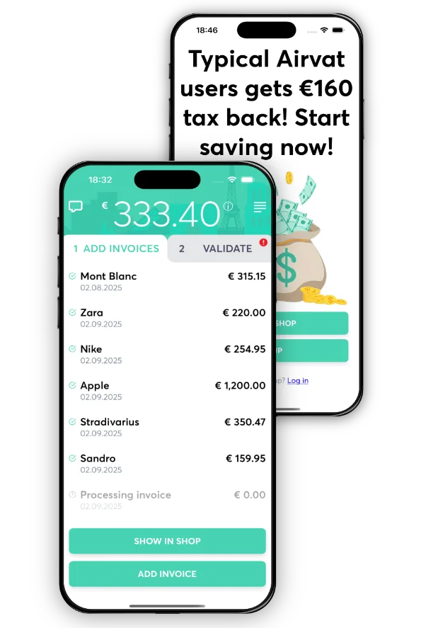 tax-free shopping in France with the Airvat tax refund app